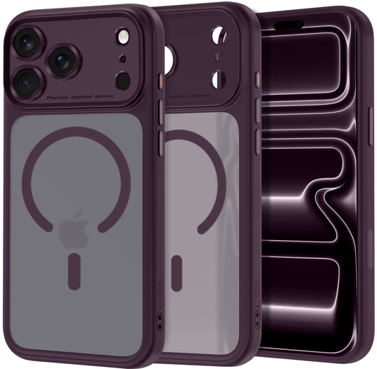MagSafe-Hülle für Apple iPhone 18 Pro / 17 Pro, Tech-Protect, MagPeak CC, Mattes Burgunderrot