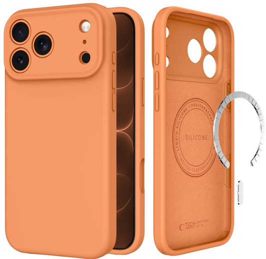 MagSafe Case for Apple iPhone 18 Pro Max / 17 Pro Max, Tech-Protect, Silicone, Orange
