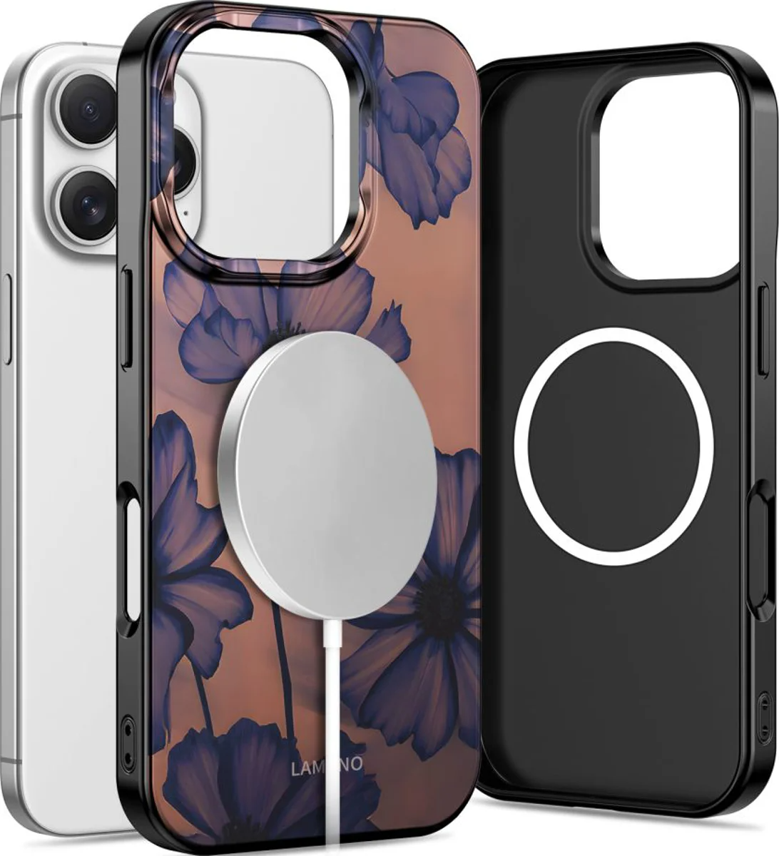 MagSafe Hülle für Apple iPhone 16 Pro, Tech-Protect, Lamano Velvet Night, Schwarz