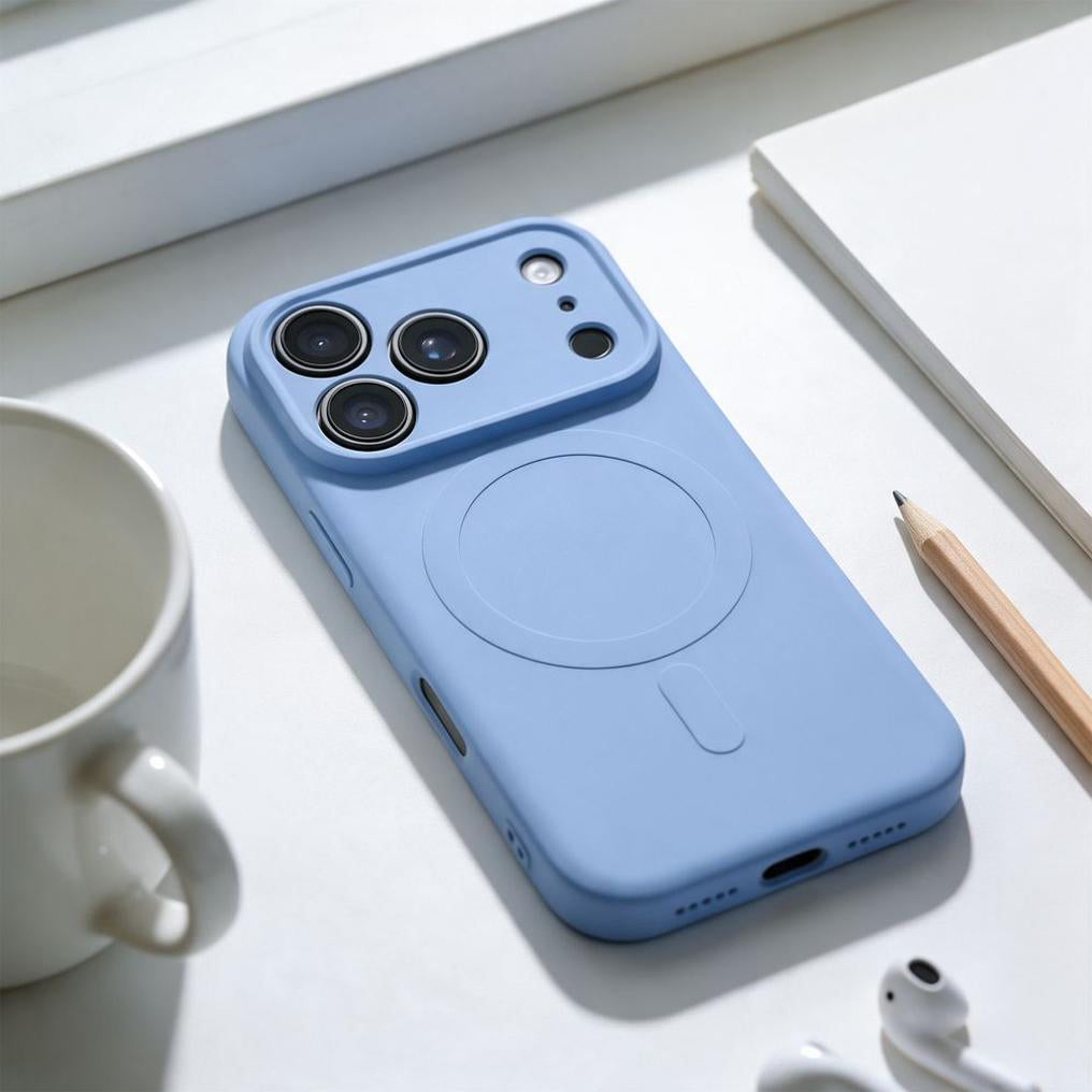 MagSafe-Hülle für Apple iPhone 18 Pro Max / 17 Pro Max, OEM, Silicone Mag, Hellblau