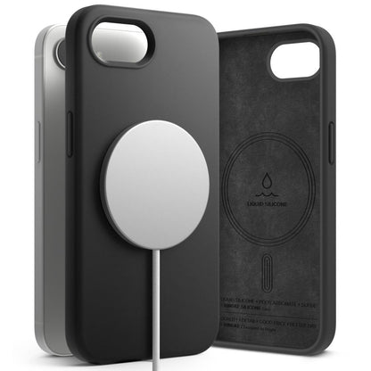 MagSafe Hülle für Apple iPhone 16e, Ringke, Silikon Magnetisch, Schwarz