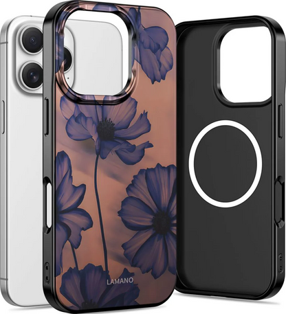 MagSafe Hülle für Apple iPhone 16 Pro, Tech-Protect, Lamano Velvet Night, Schwarz