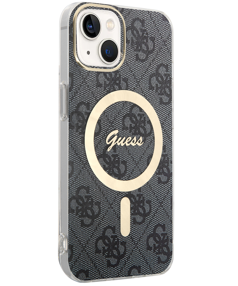 MagSafe Hülle für Apple iPhone 15, Guess, 4G IML, Schwarz GUHMP15SH4STK