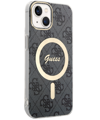 MagSafe Hülle für Apple iPhone 15, Guess, 4G IML, Schwarz GUHMP15SH4STK