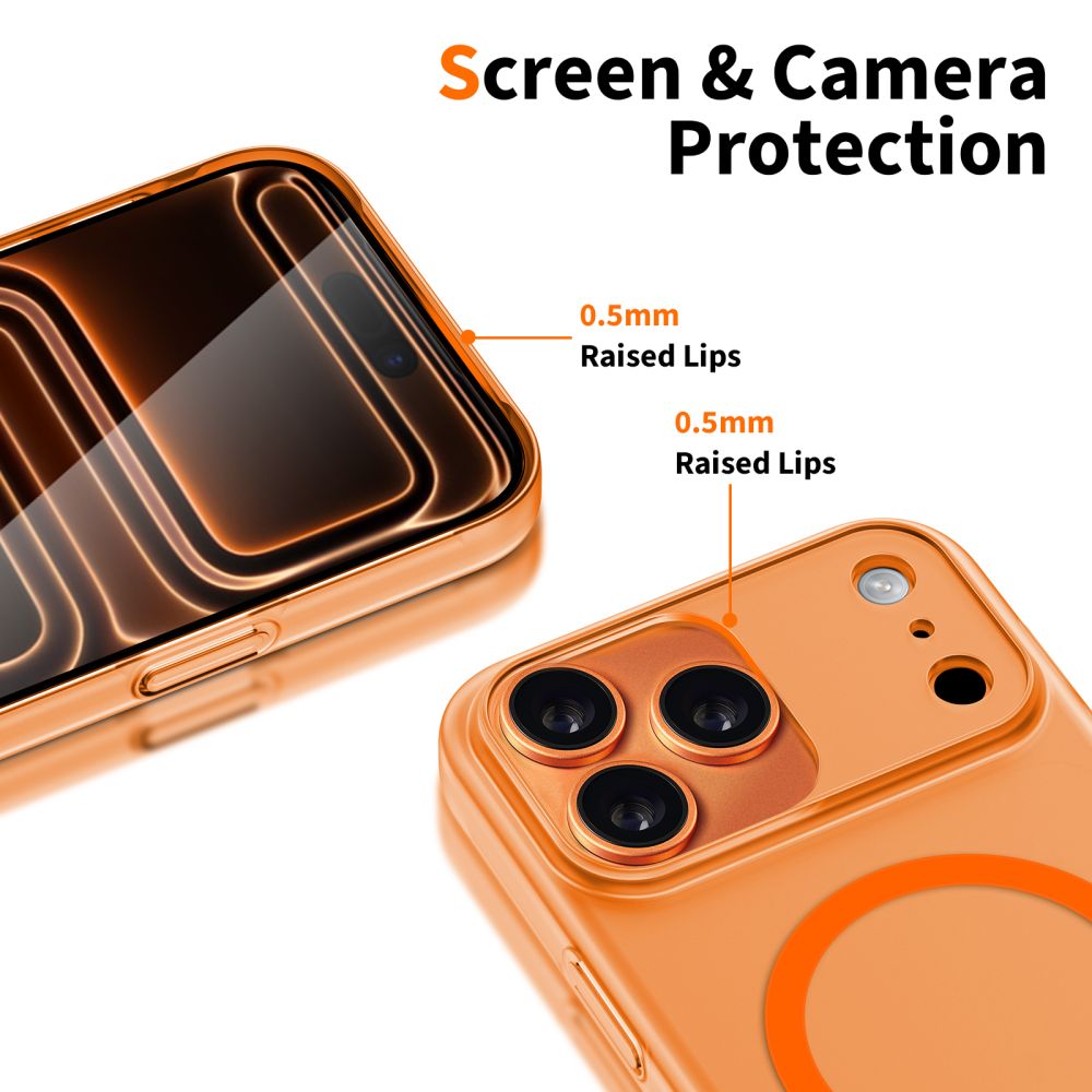 MagSafe Hülle für Apple iPhone 17 Pro Max, Tech-Protect, MagSlim, Matt Orange