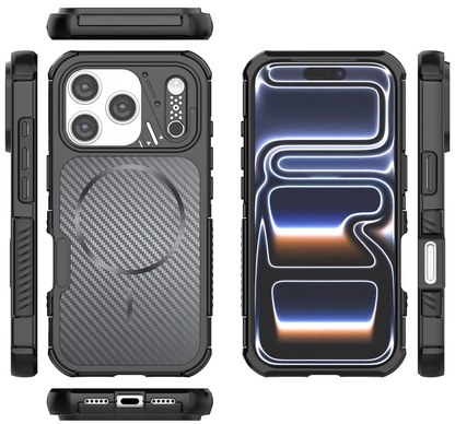 MagSafe-Hülle für Apple iPhone 18 Pro Max / 17 Pro Max, OEM, Carbon- und Eckenschutz, Schwarz