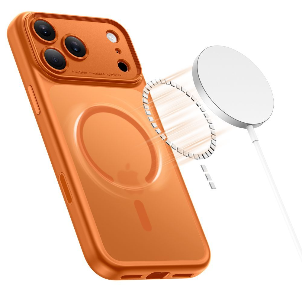 MagSafe Case for Apple iPhone 17 Pro Max, Tech-Protect, MagPeak, Matte Orange