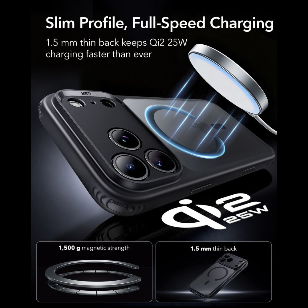 MagSafe-Hülle für Apple iPhone 18 Pro Max / 17 Pro Max, ESR, Classic Hybrid, Schwarz