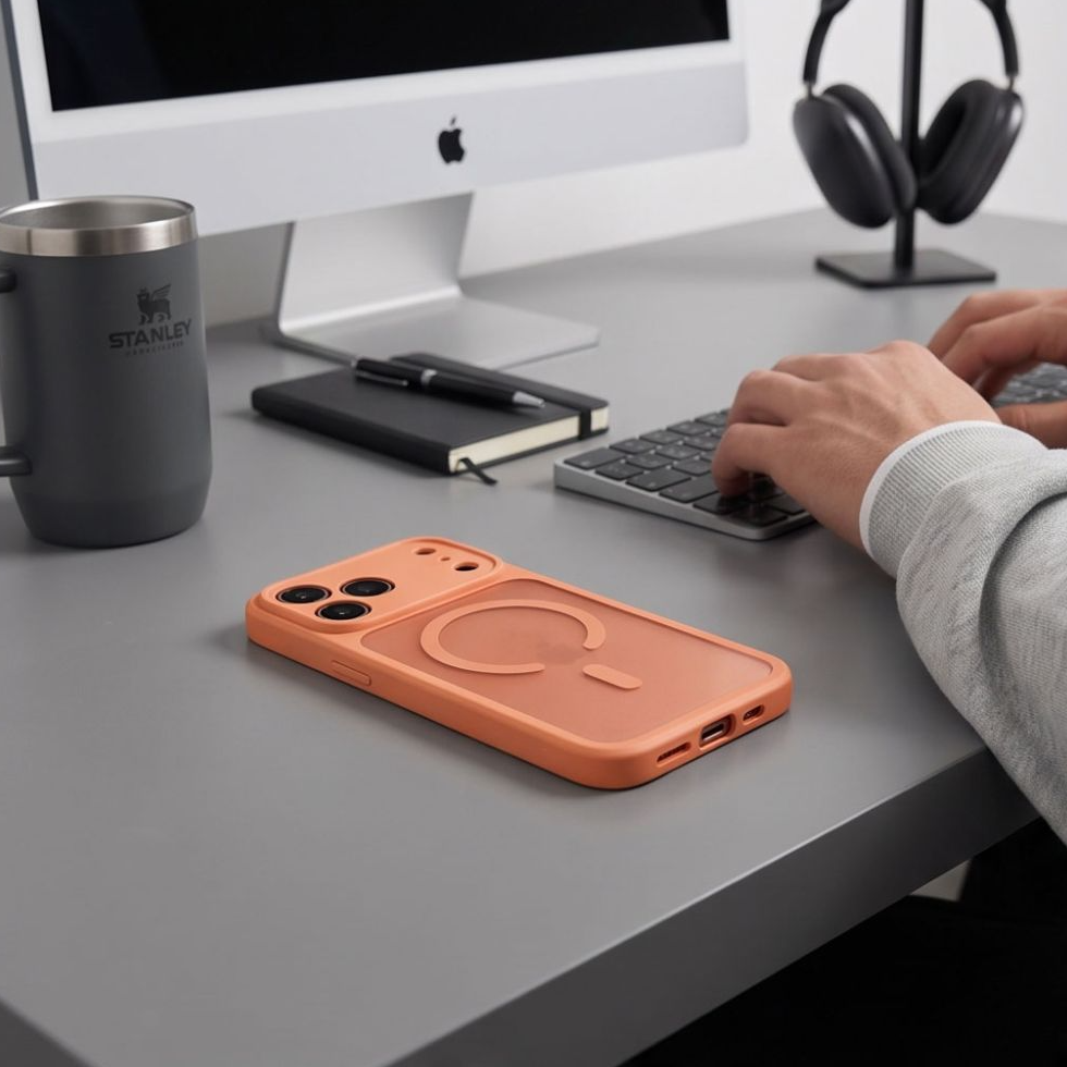 MagSafe-Hülle für Apple iPhone 18 Pro Max / 17 Pro Max, Tech-Protect, BasicMag, Matt Orange