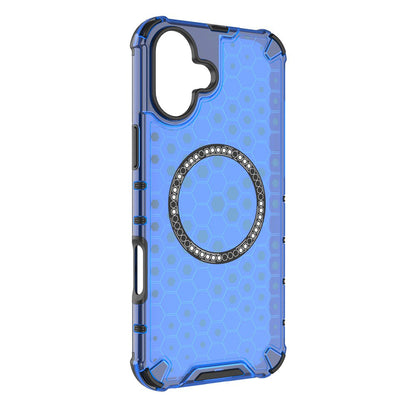 MagSafe-Hülle für Apple iPhone 16, Techsuit, HoneyComb Shield, Blau
