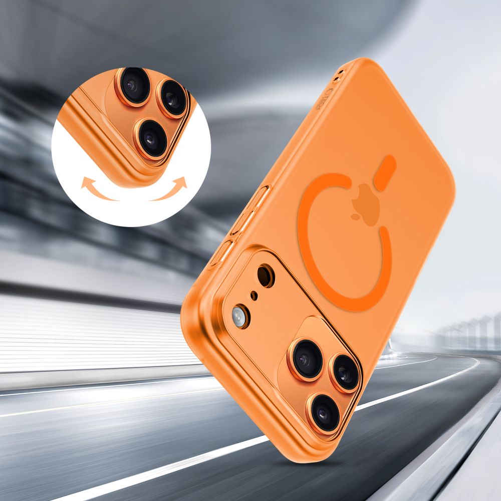 MagSafe Hülle für Apple iPhone 17 Pro Max, Tech-Protect, MagSlim, Matt Orange