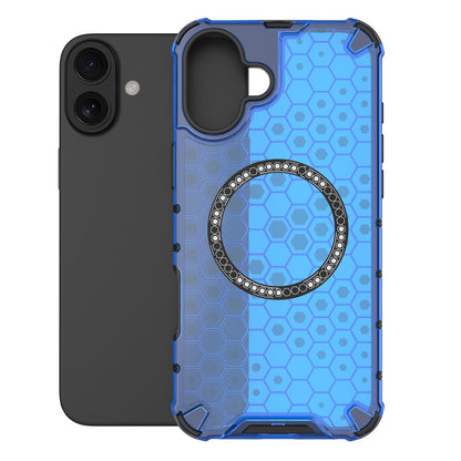 MagSafe-Hülle für Apple iPhone 16, Techsuit, HoneyComb Shield, Blau