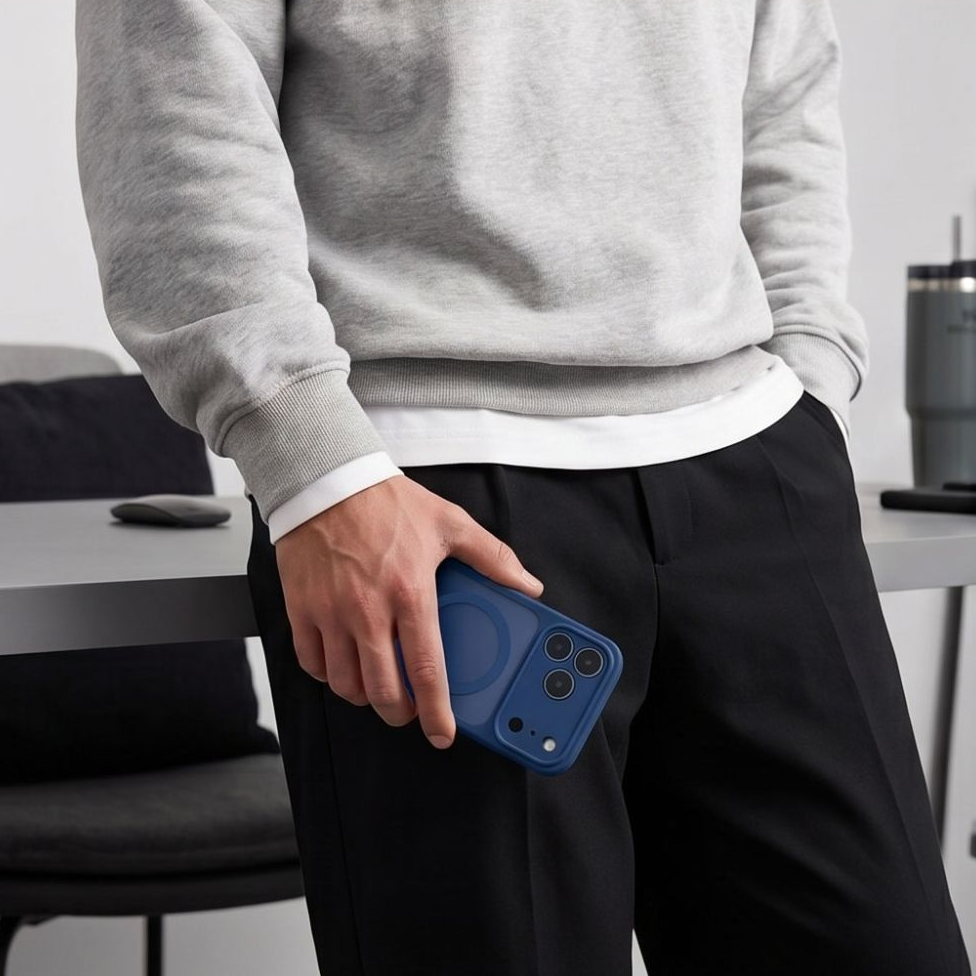 MagSafe-Hülle für Apple iPhone 18 Pro / 17 Pro, Tech-Protect, BasicMag, Mattes Marineblau