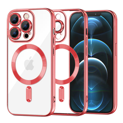 MagSafe-Hülle für Apple iPhone 12 Pro Max, Techsuit, Luxury Crystal, Rot
