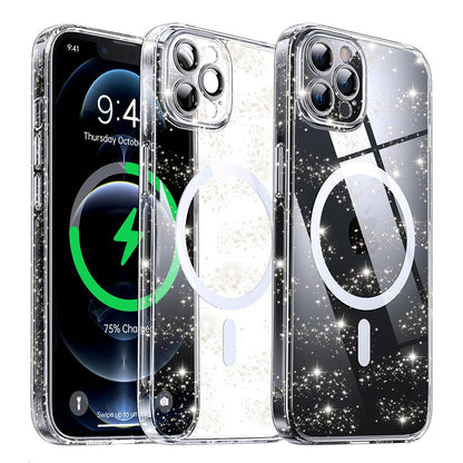 MagSafe-Hülle für Apple iPhone 12 Pro Max, Techsuit, SparkleSkin, Transparent
