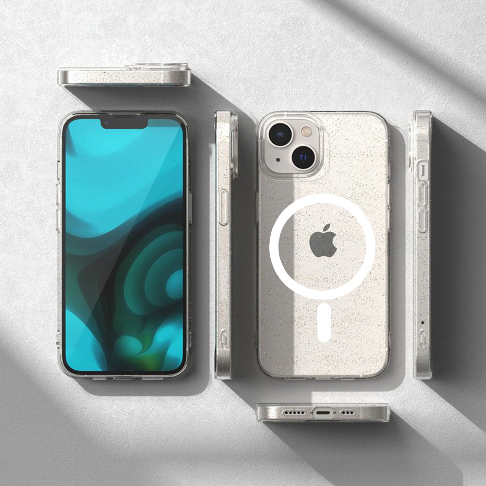 MagSafe-Hülle für Apple iPhone 12 Pro Max, Techsuit, SparkleSkin, Transparent
