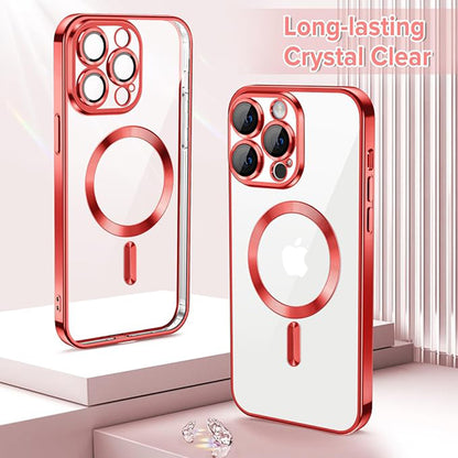 MagSafe-Hülle für Apple iPhone 12 Pro, Techsuit, Luxury Crystal, Rot