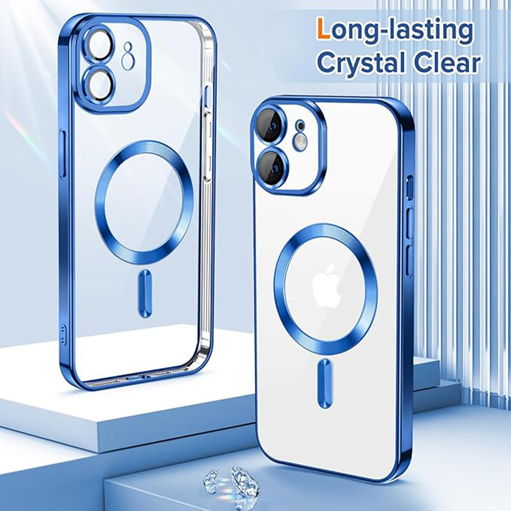 MagSafe-Hülle für Apple iPhone 12, Techsuit, Luxury Crystal, Dunkelblau