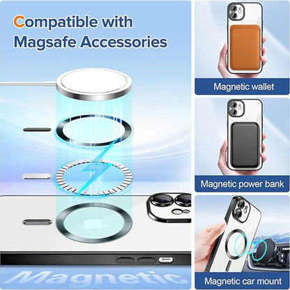 MagSafe-Hülle für Apple iPhone 12, Techsuit, Luxury Crystal, Schwarz