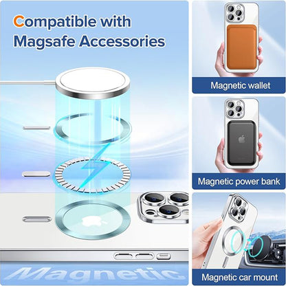 MagSafe Case for Apple iPhone 13 Pro Max, Techsuit, Luxury Crystal, Silver