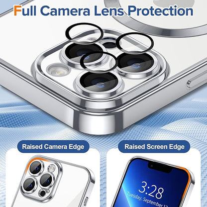 MagSafe Case for Apple iPhone 13 Pro Max, Techsuit, Luxury Crystal, Silver