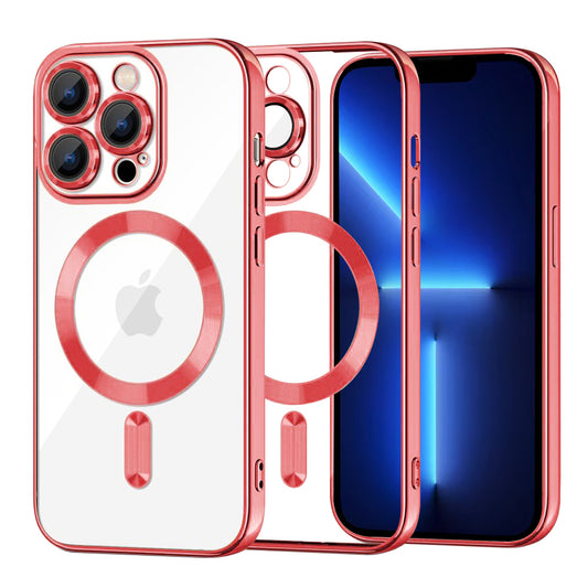 MagSafe-Hülle für Apple iPhone 13 Pro Max, Techsuit, Luxury Crystal, Rot