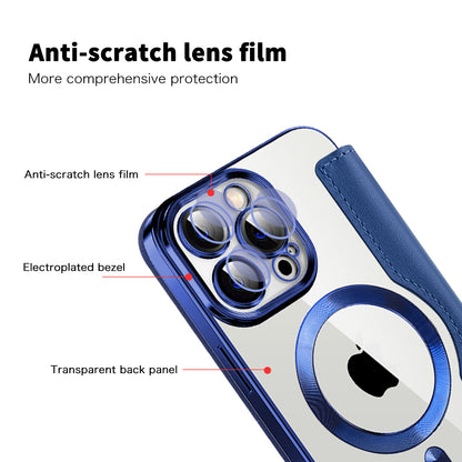 MagSafe Case for Apple iPhone 13 Pro Max, Techsuit, SmartMag Book, Blue