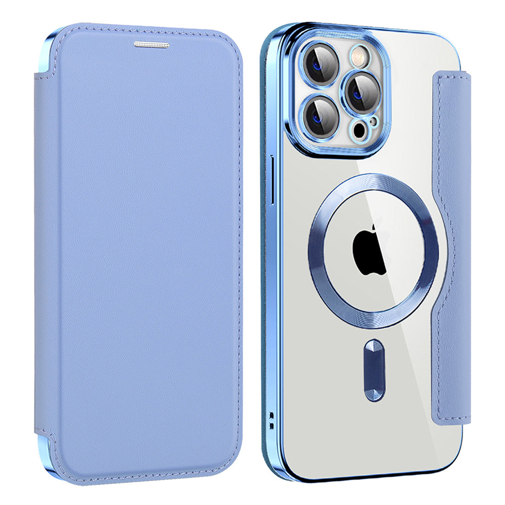 MagSafe Case for Apple iPhone 13 Pro Max, Techsuit, SmartMag Book, Blue