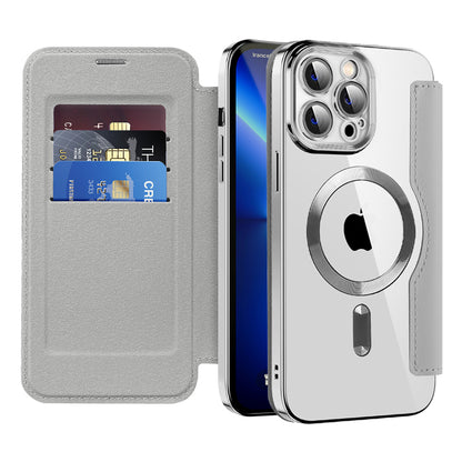 MagSafe Case for Apple iPhone 13 Pro Max, Techsuit, SmartMag Book, Gray