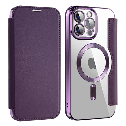 MagSafe Case for Apple iPhone 13 Pro Max, Techsuit, SmartMag Book, Purple