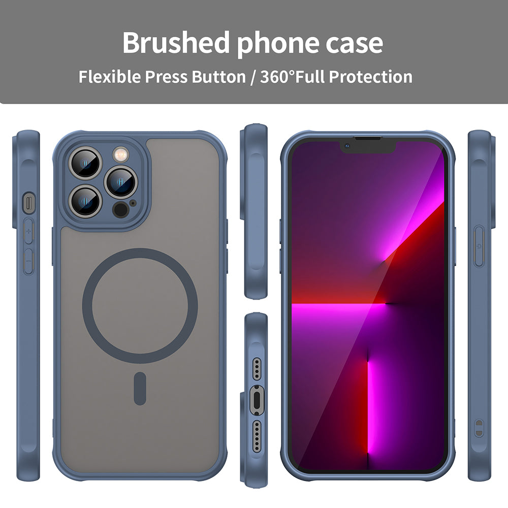 MagSafe-Hülle für Apple iPhone 13 Pro, Techsuit, HaloFrost II, Marineblau