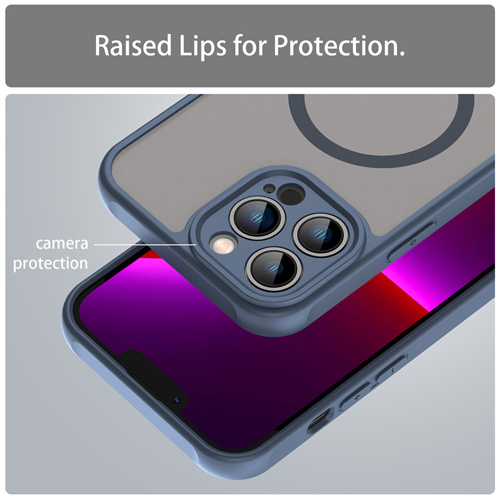 MagSafe-Hülle für Apple iPhone 13 Pro, Techsuit, HaloFrost II, Marineblau