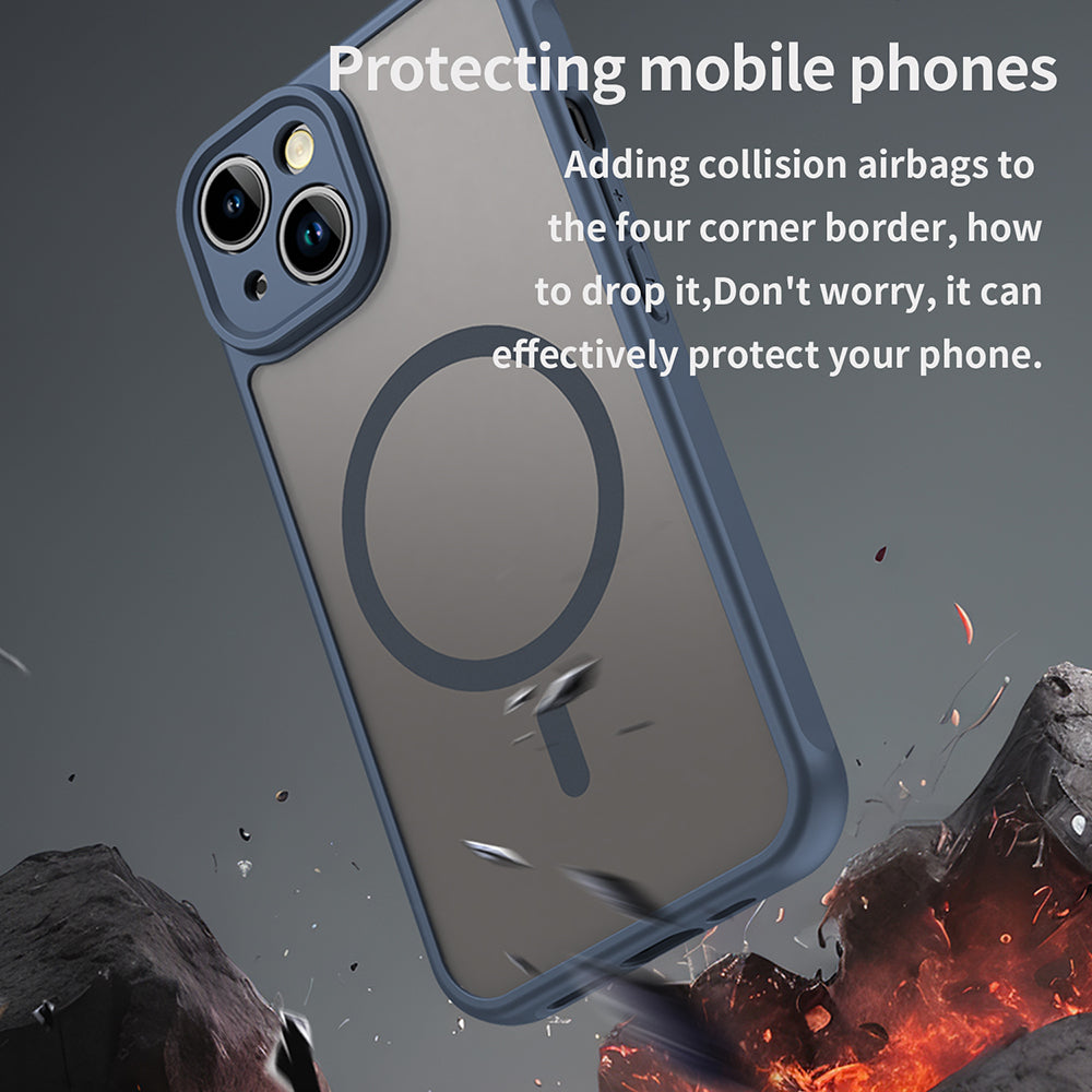 MagSafe-Hülle für Apple iPhone 13, Techsuit, HaloFrost II, Marineblau