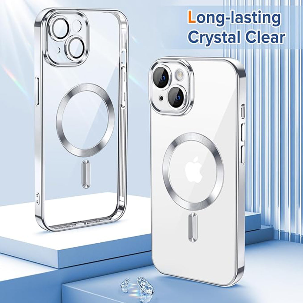 MagSafe-Hülle für Apple iPhone 13, Techsuit, Luxury Crystal, Silber