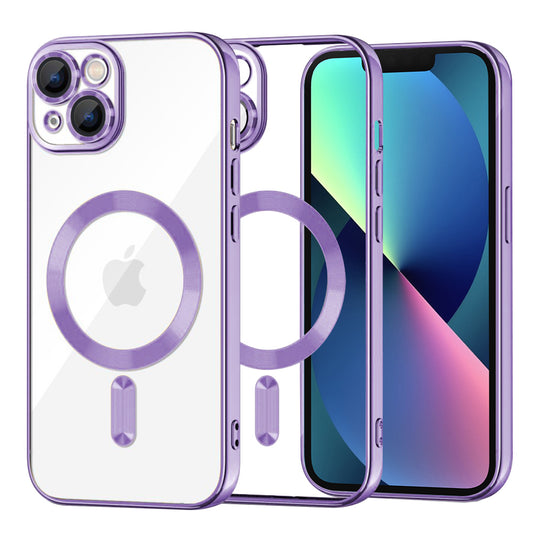 MagSafe-Hülle für Apple iPhone 13, Techsuit, Luxury Crystal, Hellviolett
