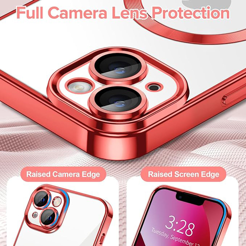 MagSafe-Hülle für Apple iPhone 13, Techsuit, Luxury Crystal, Rot