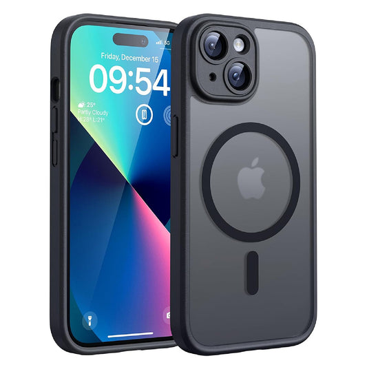 MagSafe-Hülle für Apple iPhone 13, Techsuit, PureFrost, Schwarz