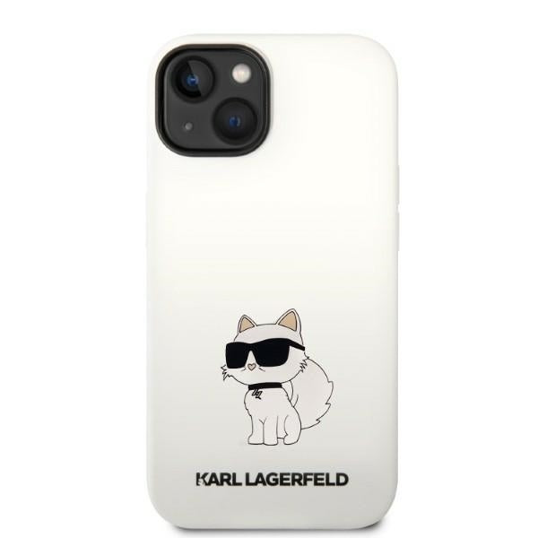 MagSafe Hülle für Apple iPhone 14 Plus, Karl Lagerfeld, Silicone Choupette, Weiß