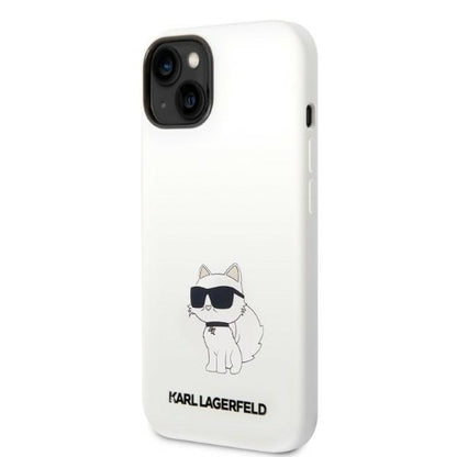 MagSafe Hülle für Apple iPhone 14 Plus, Karl Lagerfeld, Silicone Choupette, Weiß