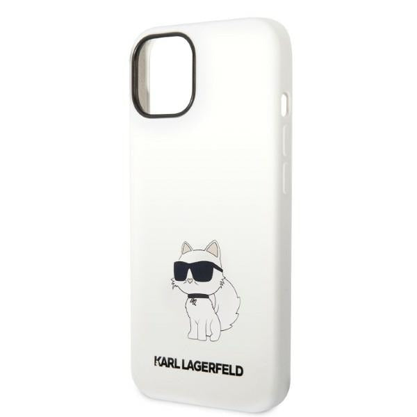 MagSafe Hülle für Apple iPhone 14 Plus, Karl Lagerfeld, Silicone Choupette, Weiß