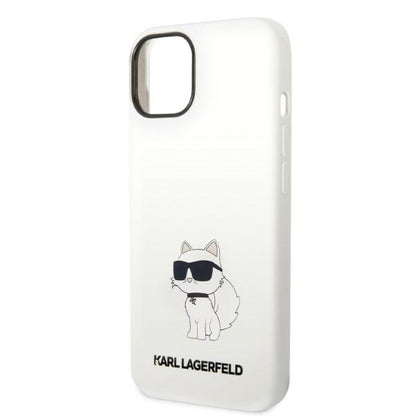MagSafe Hülle für Apple iPhone 14 Plus, Karl Lagerfeld, Silicone Choupette, Weiß