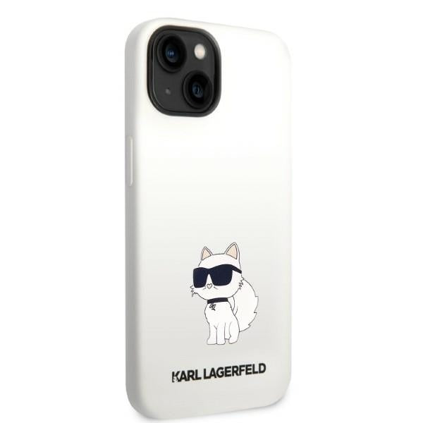 MagSafe Hülle für Apple iPhone 14 Plus, Karl Lagerfeld, Silicone Choupette, Weiß