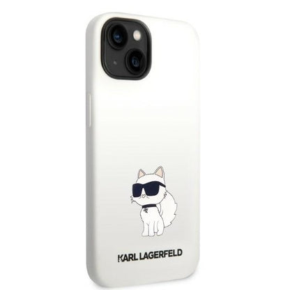 MagSafe Hülle für Apple iPhone 14 Plus, Karl Lagerfeld, Silicone Choupette, Weiß