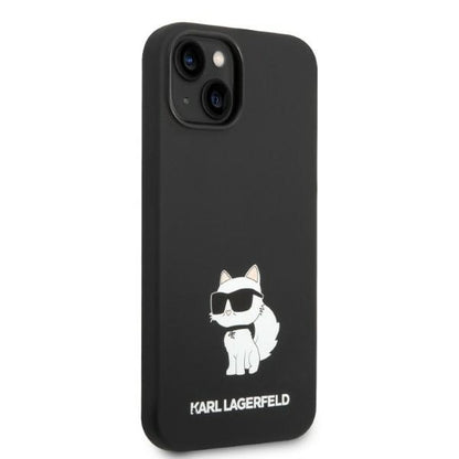 MagSafe Hülle für Apple iPhone 14 Plus, Karl Lagerfeld, Silicone Choupette, Schwarz