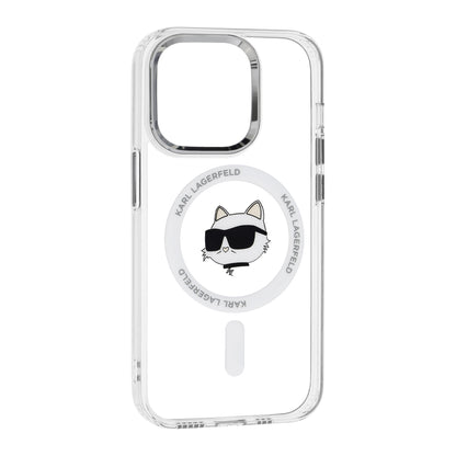 MagSafe Case for Apple iPhone 14 Pro, Karl Lagerfeld, IML Metal Choupette's Head, White