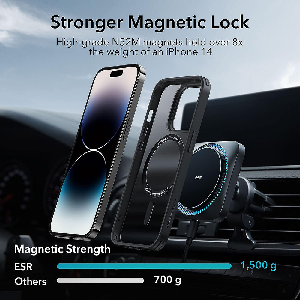 MagSafe-Hülle für Apple iPhone 14 Pro Max, ESR, Classic Hybrid, Satin Schwarz