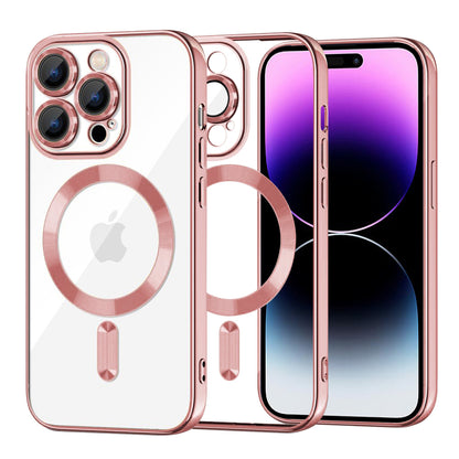MagSafe-Hülle für Apple iPhone 14 Pro Max, Techsuit, Luxury Crystal, Rosa