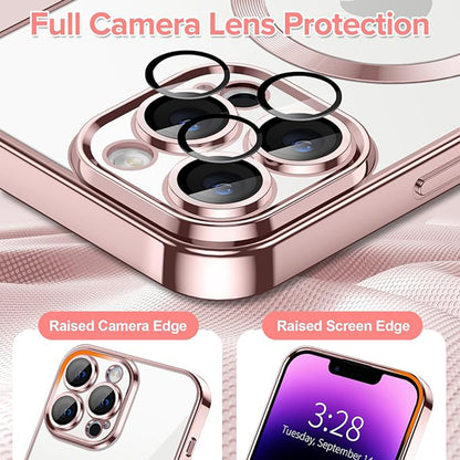 MagSafe-Hülle für Apple iPhone 14 Pro Max, Techsuit, Luxury Crystal, Rosa