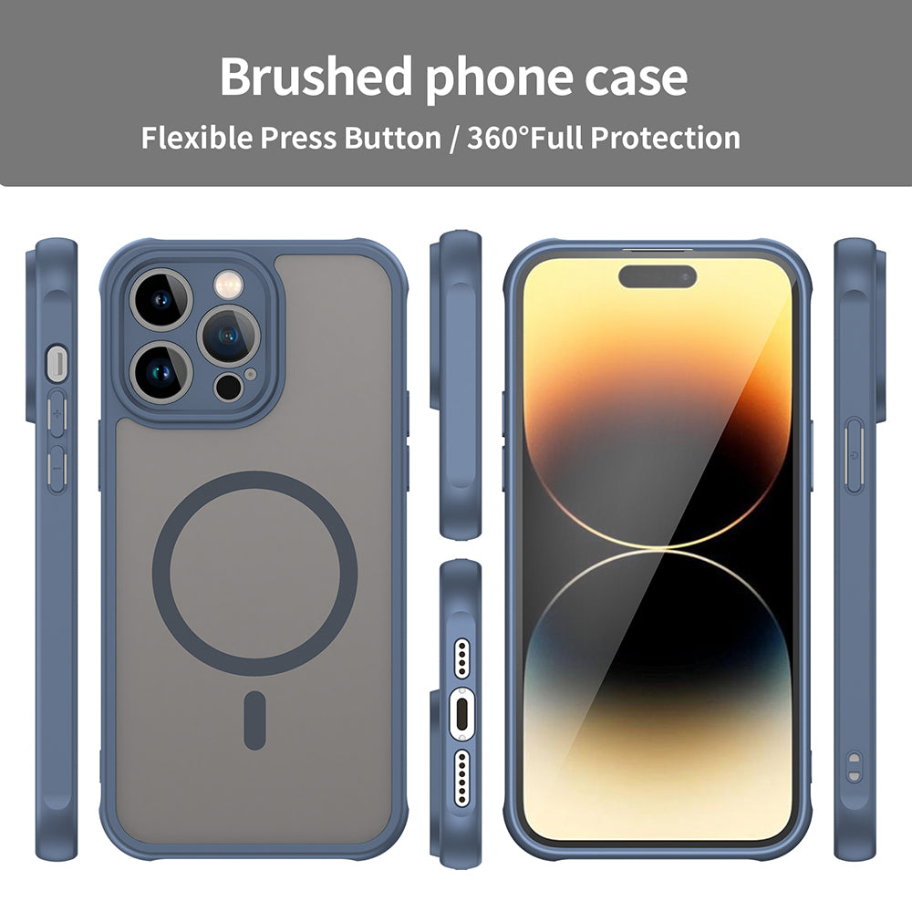 MagSafe-Hülle für Apple iPhone 14 Pro, Techsuit, HaloFrost II, Marineblau