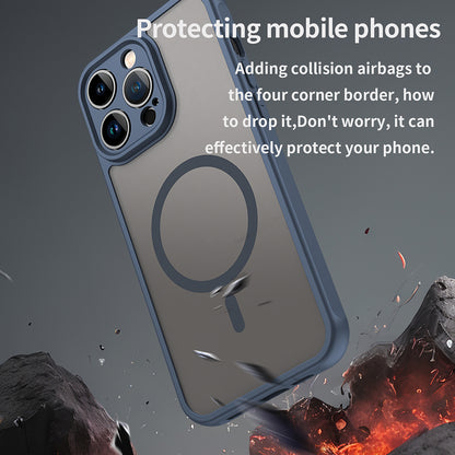 MagSafe-Hülle für Apple iPhone 14 Pro, Techsuit, HaloFrost II, Marineblau